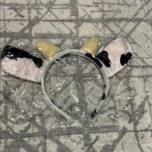 Cow Print Kids Headband with Horns